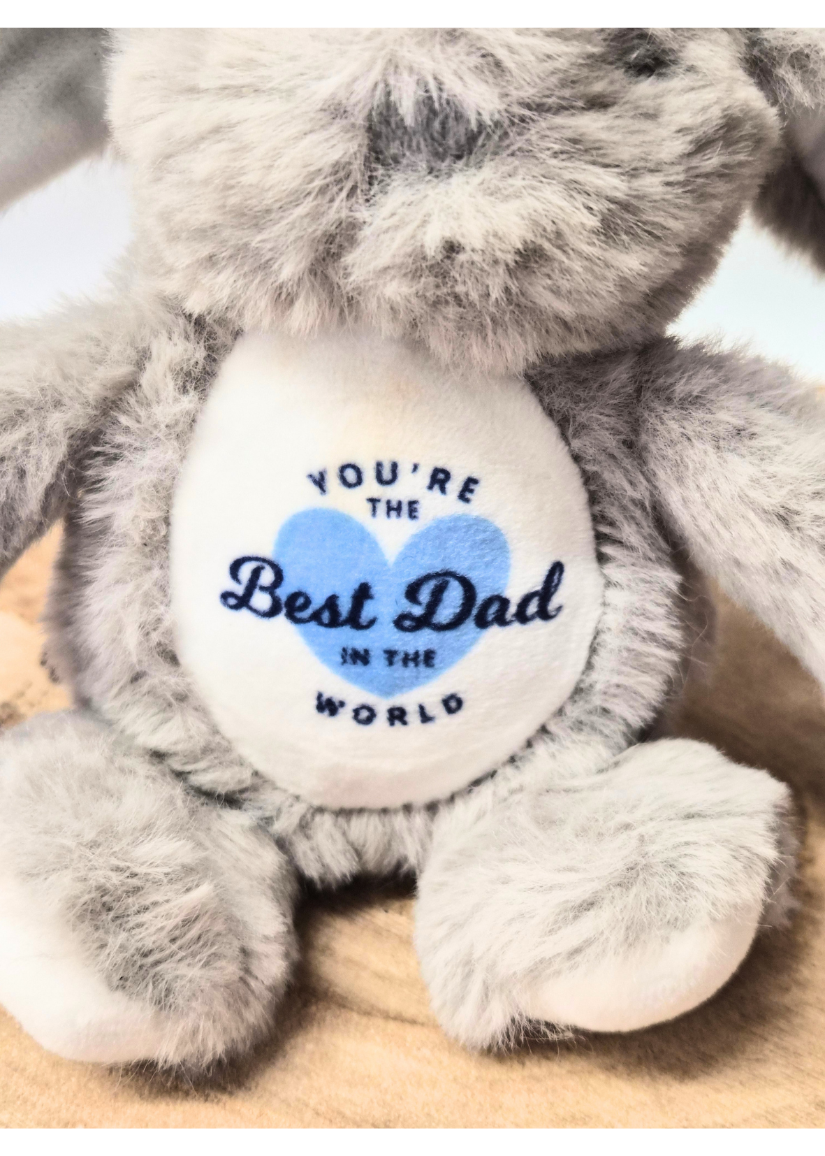“Best Dad” Plush Bunny Keyring