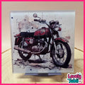 Vintage Motorbike - Square Glass Coaster