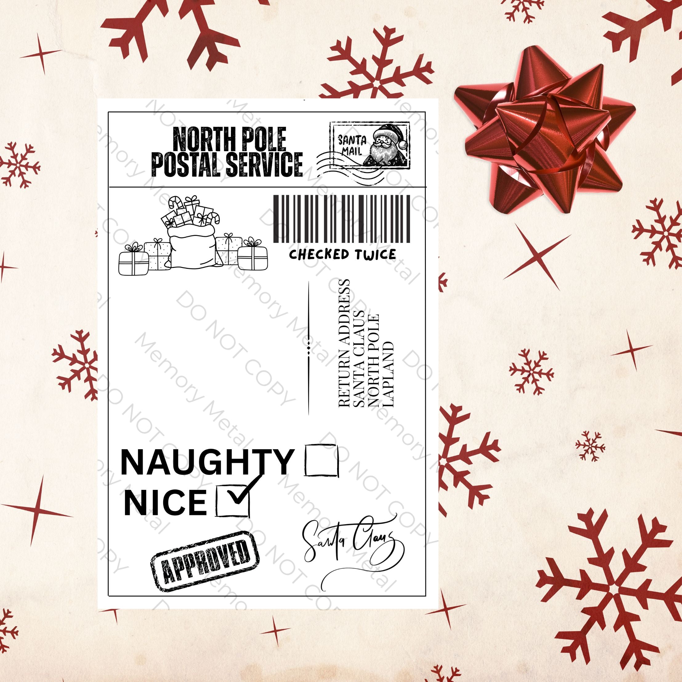 North Pole Postal Service Gift Label, Signed & Sealed - Pack of 5