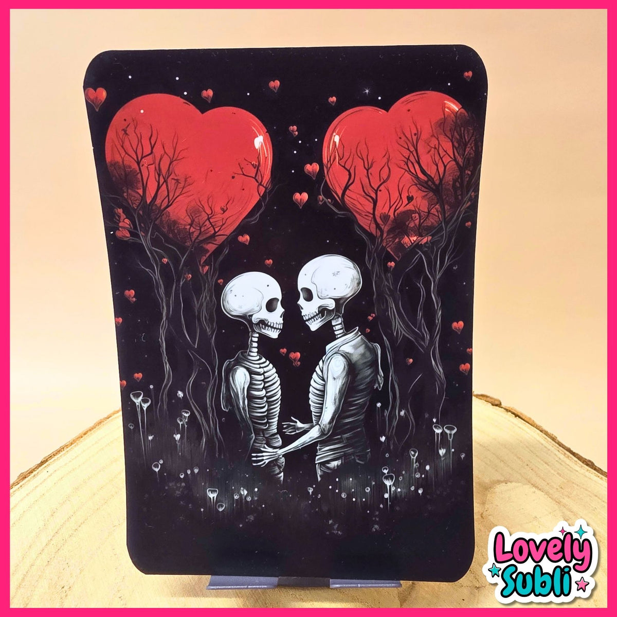 Skeleton Lovers & Red Hearts - Kindle Insert
