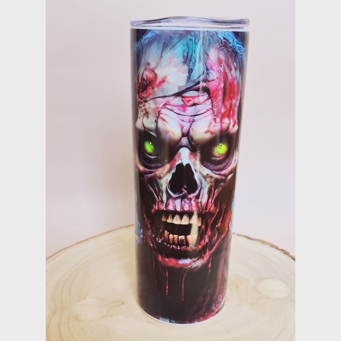 Zombie Skull Tumbler | 600ml (20oz) with Straw